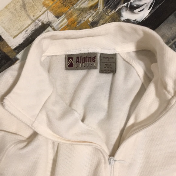 Alpine Design Quarter-zip cream pullover small - Picture 3 of 5
